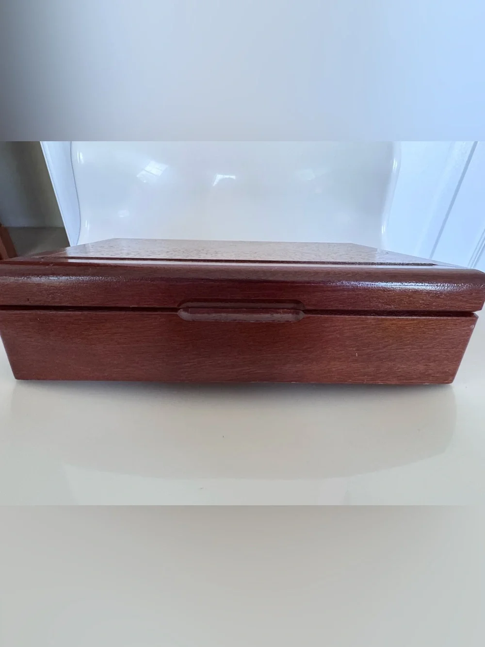 Vintage Wood Jewelry Box Keepsake Trinket Box Valet Organizer Rustic Luxe Decor